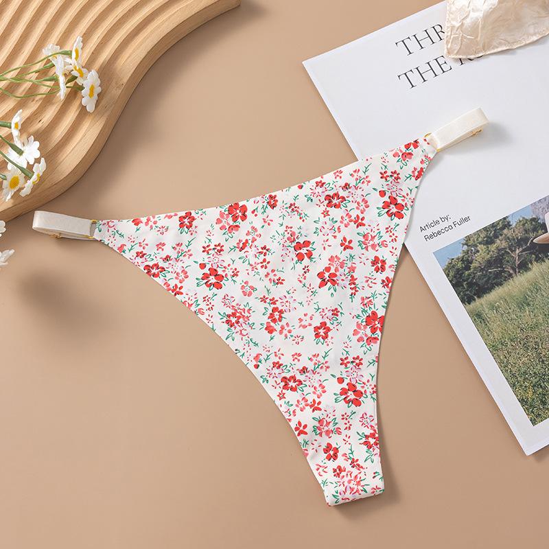 CINOON Women Printed Thong Underpant Soft Panties Sexy Panty Female G-String Breathable Multicolor Underpants Seamless Briefs
