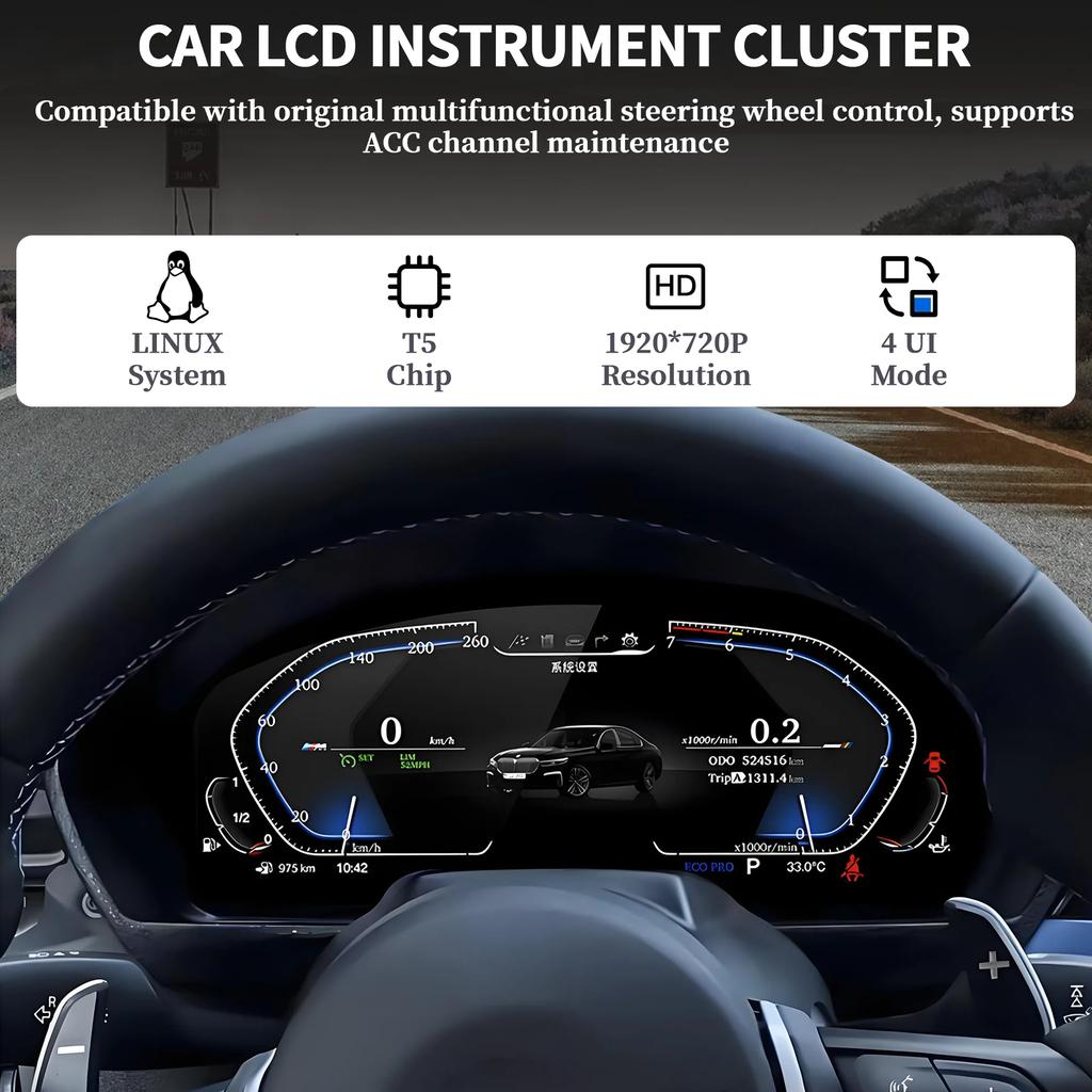 12,3-дюймовый ЖК-дисплей приборной панели автомобиля цифровой приборный кластер экран приборной панели для BMW X6 F16 (2014-2018) Система NBT EVO LINUX