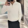 Autumn Winter Coat Korean Style Loose Lapels Sweater Men's Long Sleeve Inner Wear Bottoming Shirt Trendy Pullover Sweater