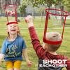 Head Hoop Basketball Party Game for Kids and Adults Carnival Game Adjustable Basket Net Headband with 20 Balls for Carnival Part
