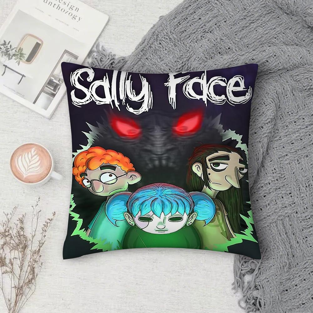 Игровой S-Sally F-Face Ужас Приключение Наволочка Квадратная Двусторонняя Печать Короткий Плюш Подушка для Дивана Чехол Спальня