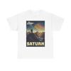Футболка Сатурн Космос Ретро Внешнее Путешествие Тяжелый Хлопок