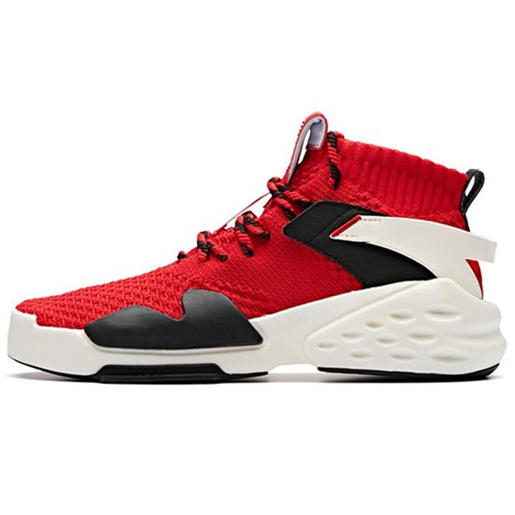 Anta Bastard Casual Slip Resistant Abrasion Resistant High top Skateboard Shoes Men's Red White 11918080-2