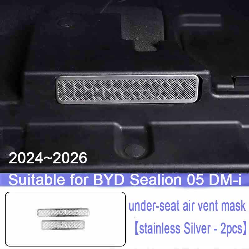 Накладки на вентиляционные отверстия для BYD Sealion 05 DM-i EV 2025~2027, Автомобильные, под задним сиденьем, Вентиляция, Кондиционер, Защитная крышка, Автоаксессуары