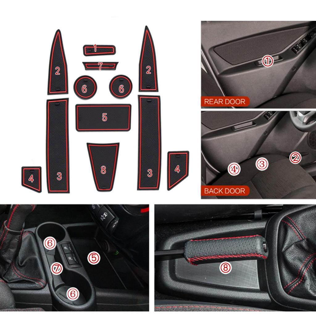 Противоскользящий коврик для паза под стакан для Lada KALINA, нескользящий коврик, аксессуары, накладка на дверь, 5/12 шт., ПВХ-подставка