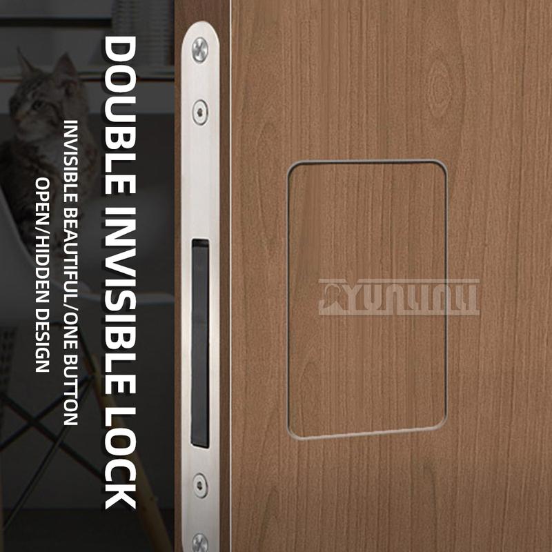 Invisible Room Door Lock Press Type Concealed Handle Hidden Outward-Opening Wooden Magnetic Door Handle Door Lock 2025 NEW