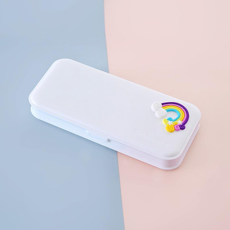 Простой пенал, портативный твердый пенал, канцелярские принадлежности для учеников начальной и средней школы, креативная коробка для хранения конфетного цвета