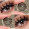 FUNSACHY 0~-8.00 Degree Color Contact Lenses for Eyes 2pcs Natural Black Brown Prescription Lens Myopia Eye Makeup Contacts Lens