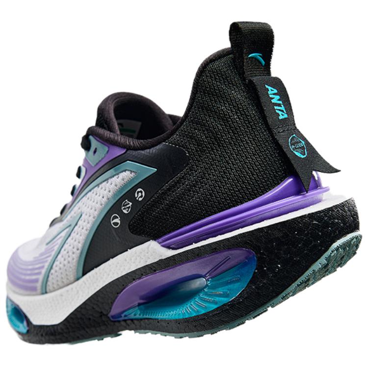 Anta Wormhole Commuting Versatile Running Shoes Fabric Shock Absorption Wear Resistant Low Top Sneakers Men Sneakers Gray Purple 112535543R-6