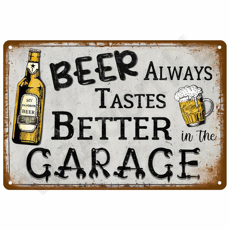 Винтажная металлическая пластина Жестяная табличка Тарелки Бар Ретро Металлическая вывеска Настенное искусство Мурал Эстетичные предметы декора для комнаты дома Постер Украшение для гаража