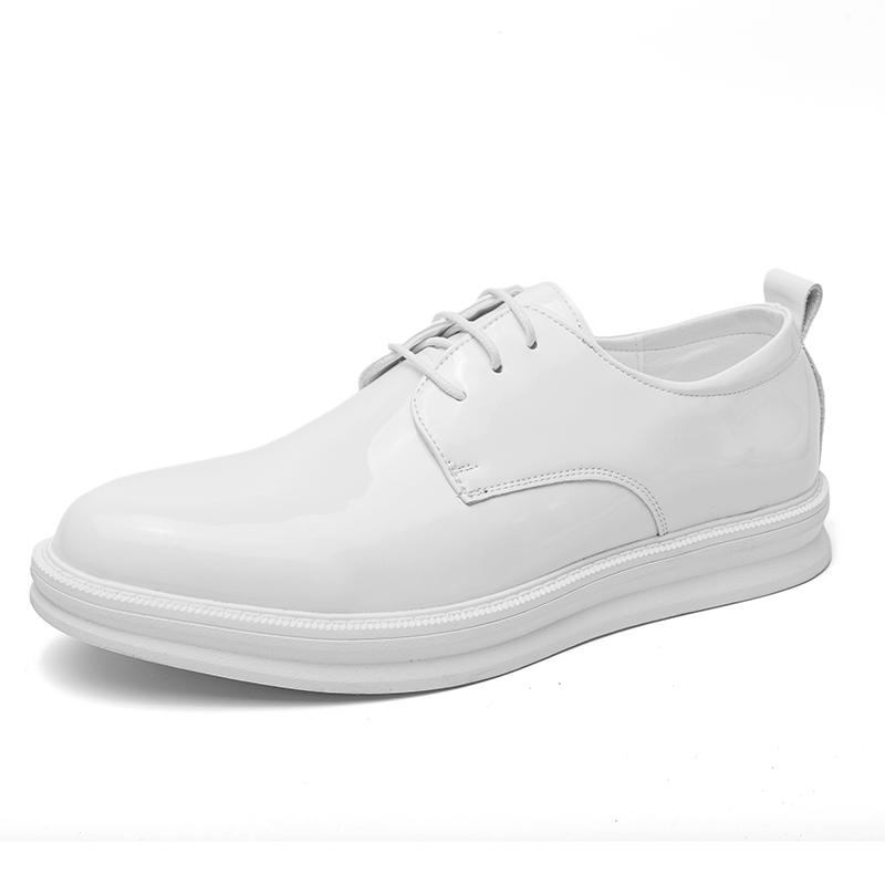 Роскошная Мода Белые Мужские Лакированные Туфли Ручной Работы Дерби Лоферы Дышащие Слипоны Балетки Свадебная Вечеринка Нарядные Туфли Для Мужчин