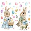 Cartoon Rabbit Bunny Glass Electrostatic Film Creative Decorative Happy Easter Bunny Decal  Store