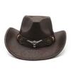 Fashion Suede Textured Western Cowboy Hat Men'S And Women'S Vintage Big Eaves Outdoor Shade Jazz Hat