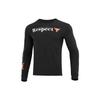 Round Neck Letter Logo Print Long Sleeve T-Shirt Men Tops Black 1373761-001