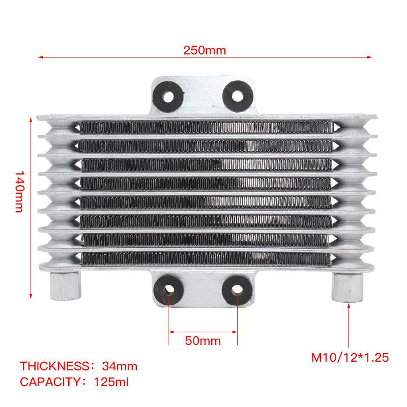 Moto Oil Cooler Motorcycle Radiator Fit Cooling Engine Aluminum 125ml 125CC-250CC Adapter Motocross Oil Cooler Dirt Bike ATV