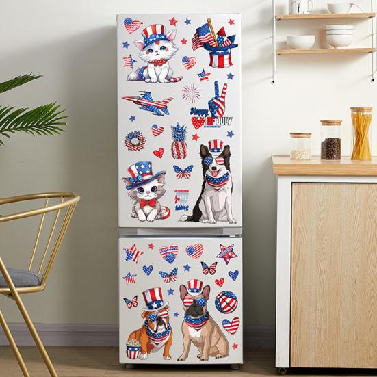 Yousheng 6 шт. статических наклеек ко Дню независимости, легко наносить, многоразовые наклейки на окна, 4 июля, внутреннее и наружное патриотическое украшение