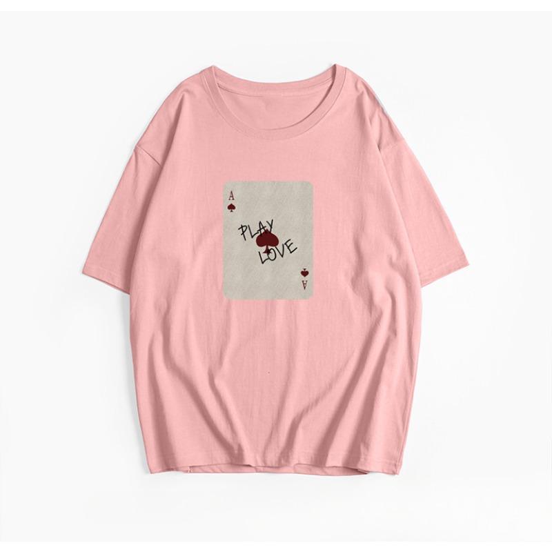 Женский короткий рукав с принтом и круглым вырезом, свободный мягкий топ