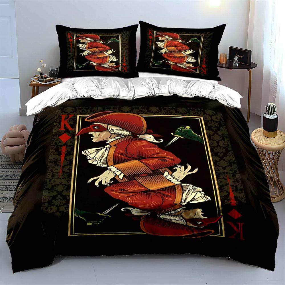 King card design pattern. Bedding sets Duvet cover sets Duvet covers Pillowcases(1*Duvet Cover 2*Pillowcases without duvet insert)