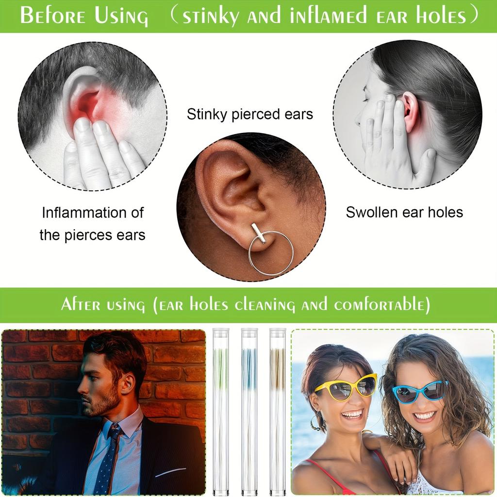 Набор для чистки ушей Набор инструментов для ухода за ушными отверстиями Портативный очиститель отверстий для серег Для мужчин и женщин Ежедневный уход для удаления грязи Устраняет запах