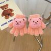 1 Pair Warm Otudoor Kids Glove for Boy Girl 3D Cute Cartoon Bear Glove for Toddler Sweet Autumn Winter Thicken Warm Baby Glove