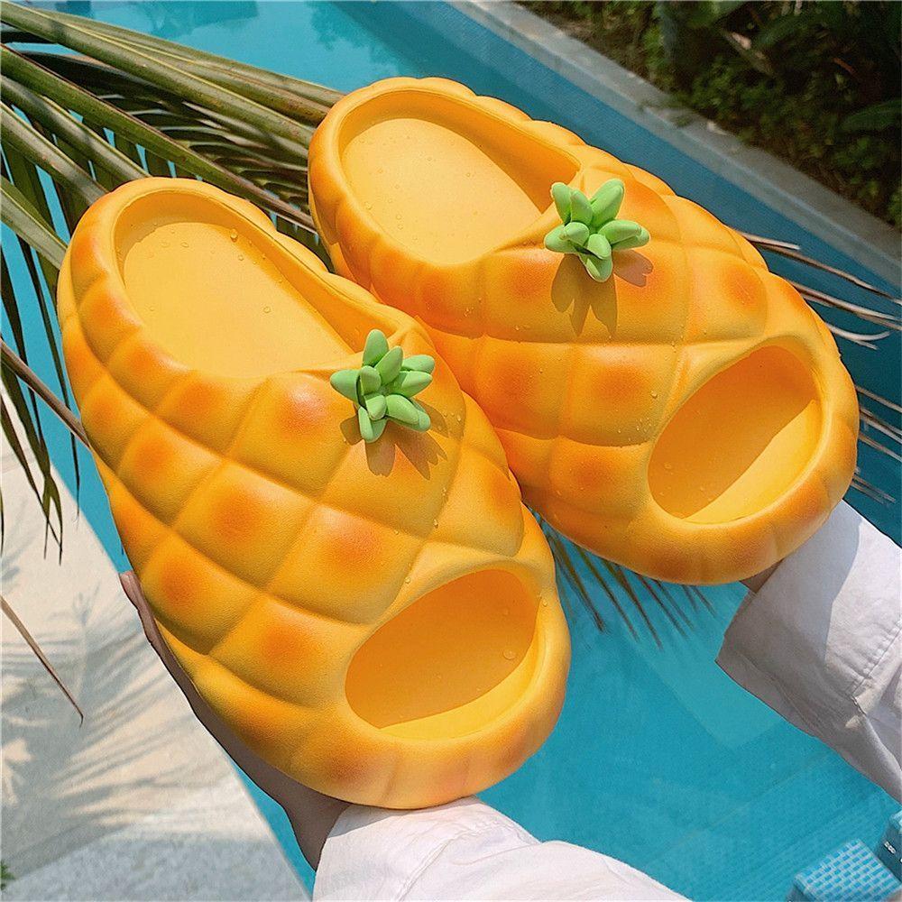 Kawaii женские тапочки и сандалии женские высокие симпатичные туфли на пляже толстая платформа детские шлепанцы ванная комната лето 2024 I распродажа