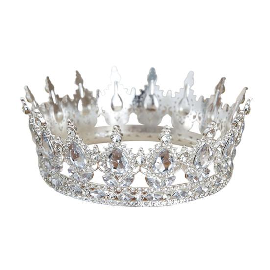 Women Crown Tiara Shiny Rhinestones Inlaid Queen Bridesmaids Crown Accessory for Wedding Halloween Birthday