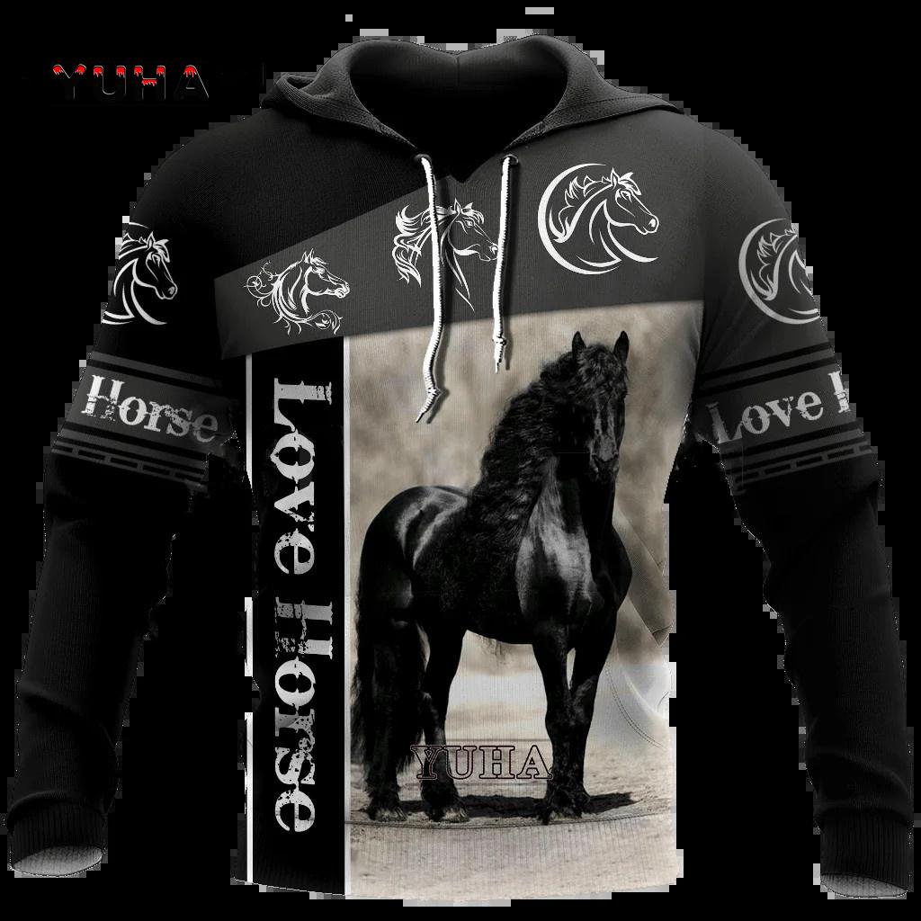 Yk2Newest Смешная татуировка на лошади с изображением животных уличная одежда с длинными рукавами спортивная одежда Newfashion 3D-печатная осенняя повседневная толстовка с капюшоном