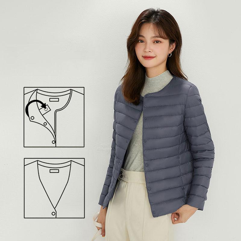 2023 Autumn Winter Down Jacket Women Slim Thin Light 90% White Duck Down Coat Parkas Ladies Long Sleeve Large Size Warm Outwears