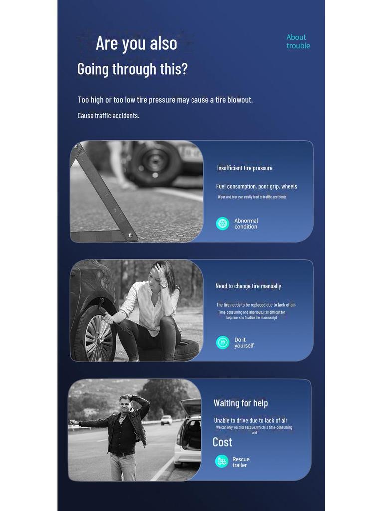 Портативный беспроводной автомобильный воздушный насос с большой батареей и цифровым дисплеем — многофункциональный ручной трансграничный воздушный насос.