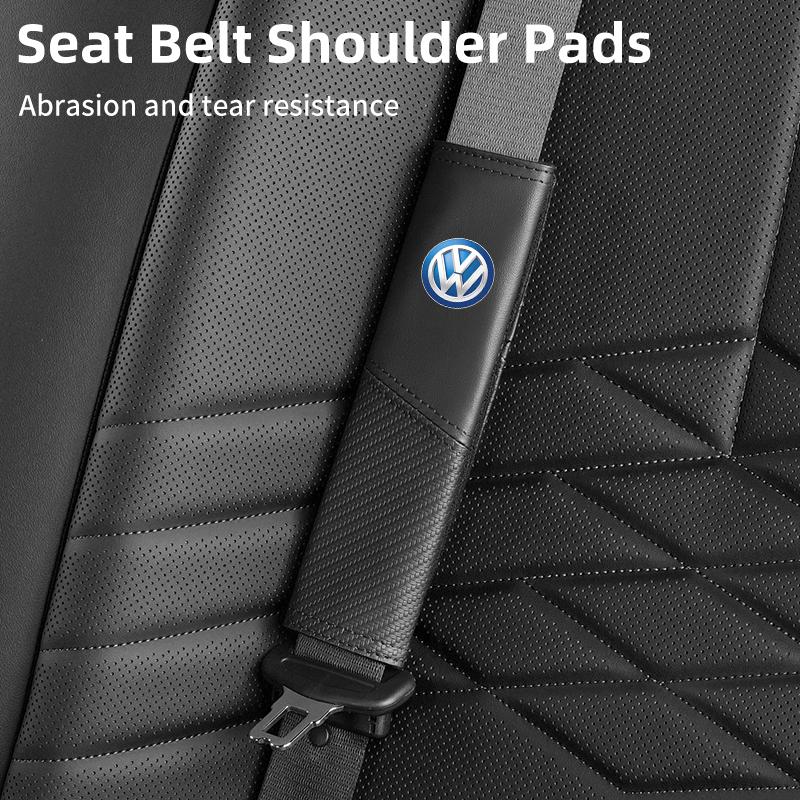 CUP1 Car Seat Belt Cover Safety Belt Two-colour Splicing Shoulder Protection Pads For VW Tiguan CC Jetta Polo Passat T-ROC Touareg