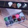 100 Pcs 0.46/0.71/0.96mm Gifts Shrapnel Ukulele Celluloid Electric Guitar Picks with Box Plectrum