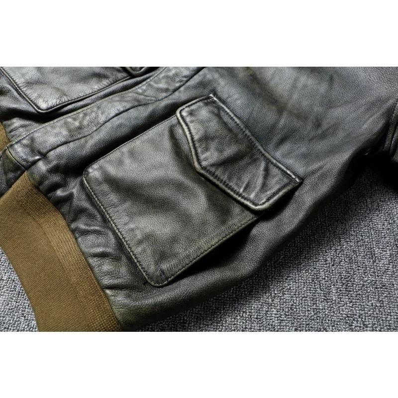 Китайский размер классические военные A2 ВВС кожаные летные куртки винтажные потертые старые коровьи кожаные куртки мужские мягкие коровьи пальто