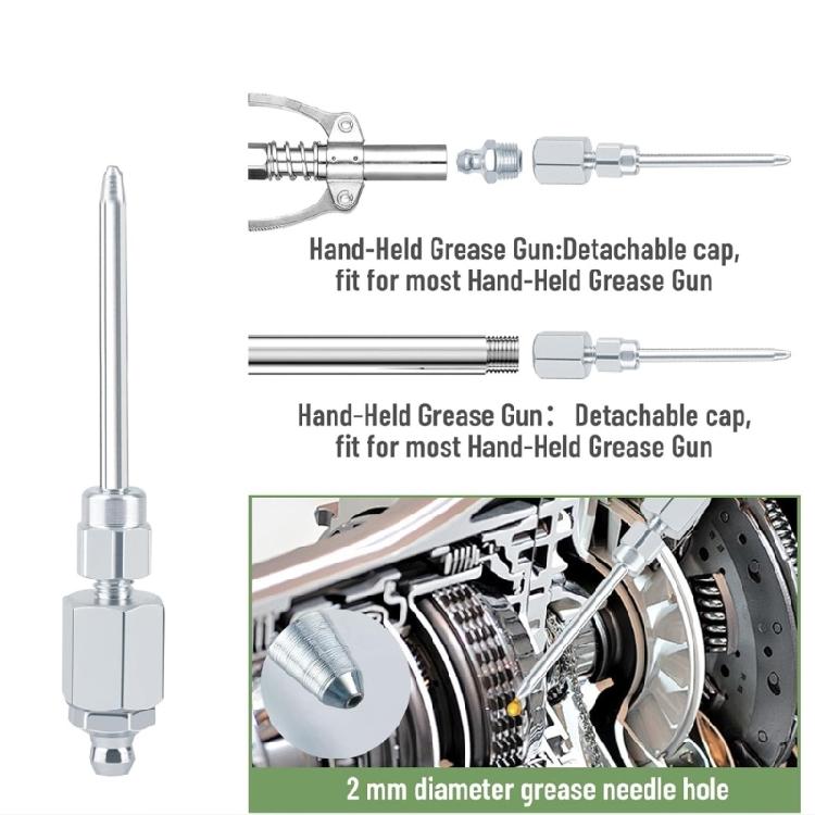 Industrial Grease Needle Nozzle Set with Dispenser and Covers for Efficient Lubrication Mechanical Fittings Repair Shops