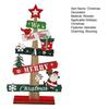 Christmas Sign Tabletop Decorations Tree Shaped Wooden Santa Snowman Gift Boxes Table Decor for Farmhouse Tiered Tray Desk Mantel Shelf