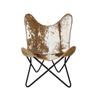Butterfly Chair-Handmade Leather Chair,Goat Hair Leather Openable Chair