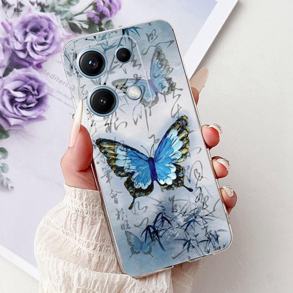 For Xiaomi Redmi Note 14S Case Stylish Butterfly Painted Cover 6.67'' Soft Silicone Phone Case For Redmi Note 14S Note14S Bumper