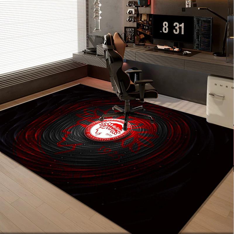 1PC rug Olympiacos Fc Team Crest Carpet, Chair Rug,Area Rug for Office Bedroom living rooms bedroom, Doormat decor Christmas fan gifts