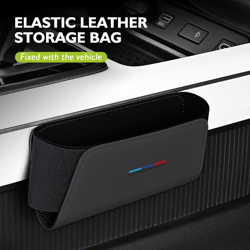 Car Seat Side Interior Storage Pocket Leather Organizer Bag Phone Net Pocket Holder For BMW E91 E92 E93 E60 F10 F30 E39 E36 E87