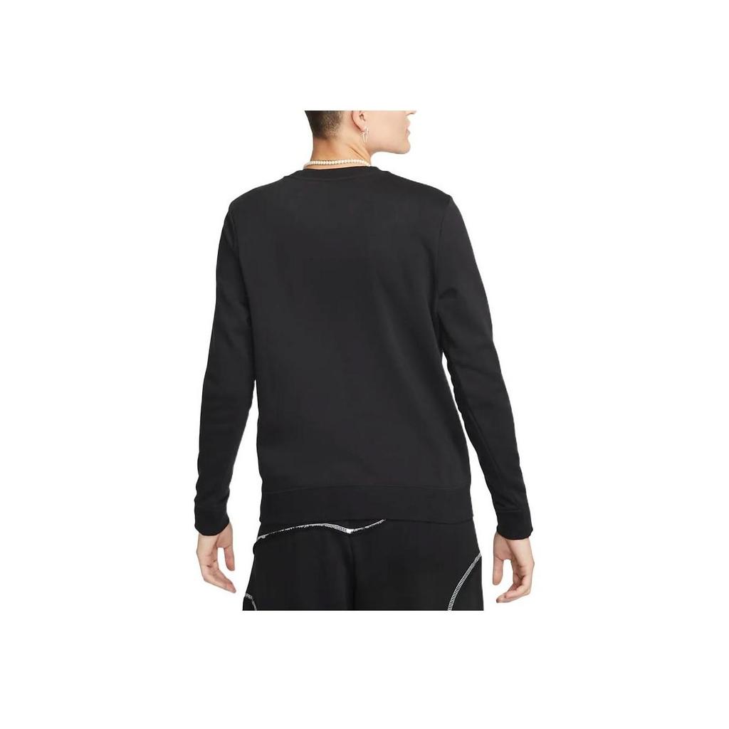 Nike Solid Color Letter Logo Print Crew Neck Sweatshirt Women Tops Black DQ5474-010