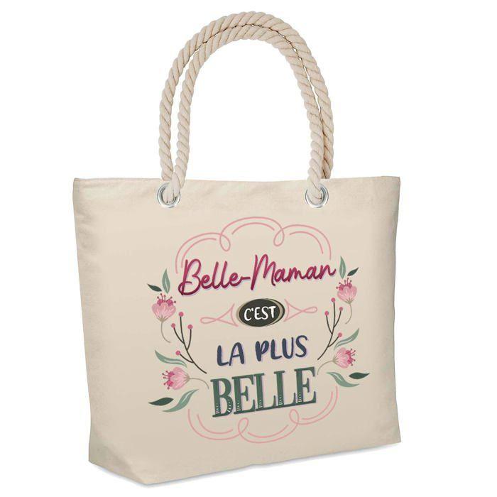 Sac cabas - PLANETEE - Belle-Maman la plus belle - Isotherme de plage - Jute éco-responsable - Imprimé en France