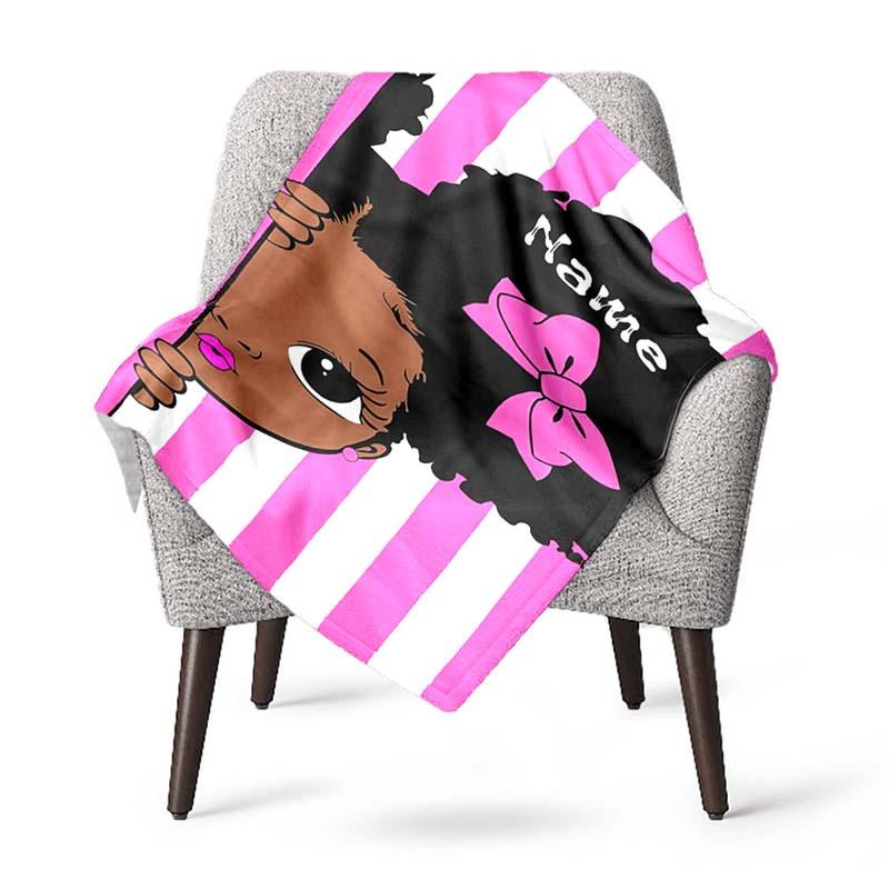 Black Girl Style Customize Your Name Blanket Used For Chair Office Sofa Bed Camping Soft And Warm Giving Friends And Relatives Birthday Graduation