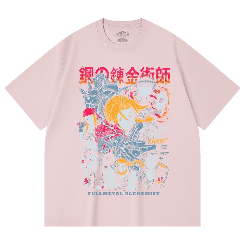 230 Gsm 100% Cotton Fullmetal Alchemist V1 Print Unisex Heavy Cotton T Shirt