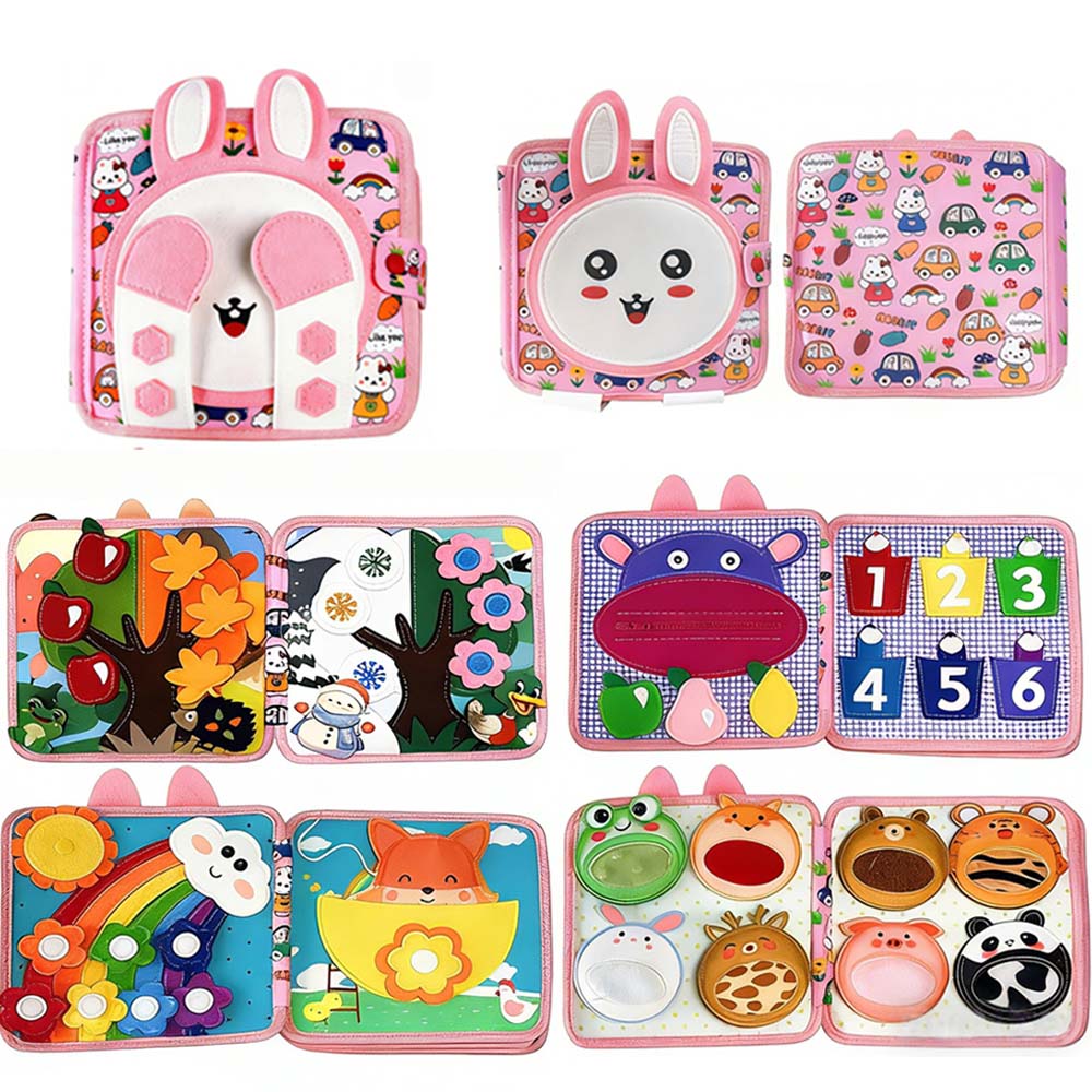 Hot Selling Montessori Felt Busy Book Toy Soft Cloth Quiet Book Toddler Basic Skills Busy Board Fine Motor Skills Training Toy