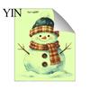 Non Residue Wall Stickers for Appliances Glow in The Dark Snowman Christmas Decor, Removable PVC Winter Scratch Cover Home Decals, Self Adhesive