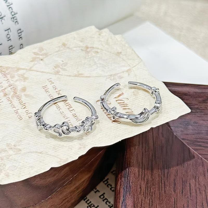 Простое кольцо-круг Геометрическое Французская бабочка Открытое кольцо Легкая роскошь Нишевое Высококачественное Кольцо на указательный палец Женское