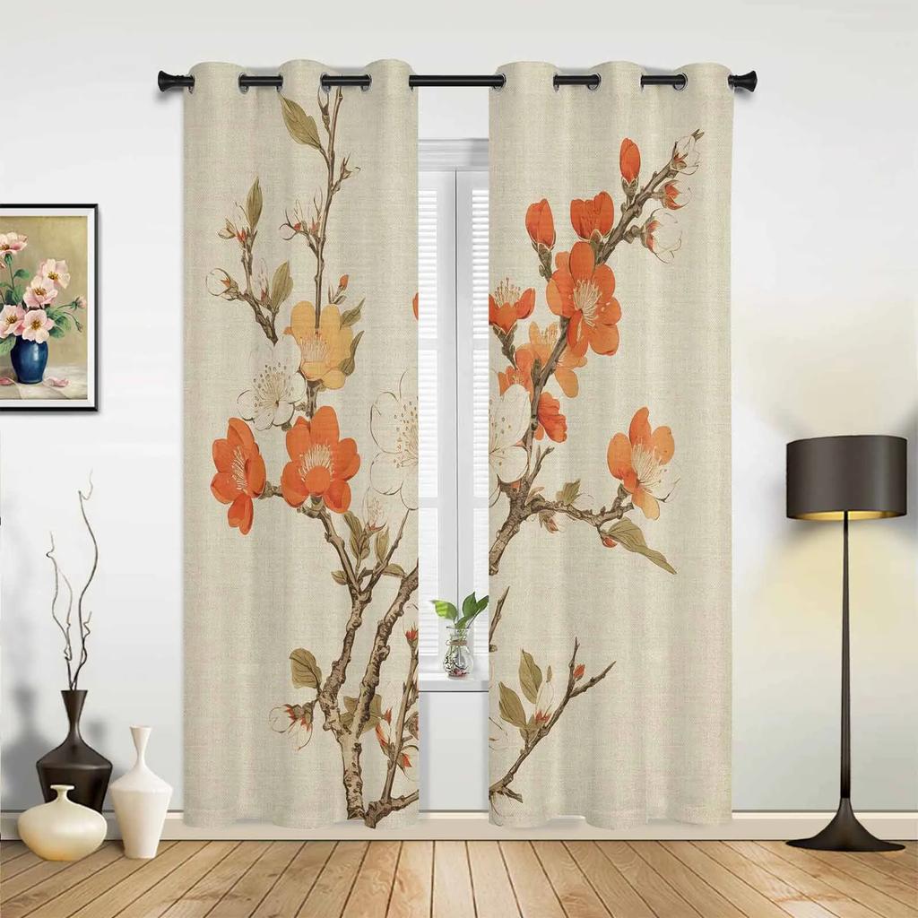 Цветущая сливовая птица в китайском стиле, занавески для окон, украшение для дома, шторы для гостиной, шторы для детской комнаты, шторы для кухни, спальни