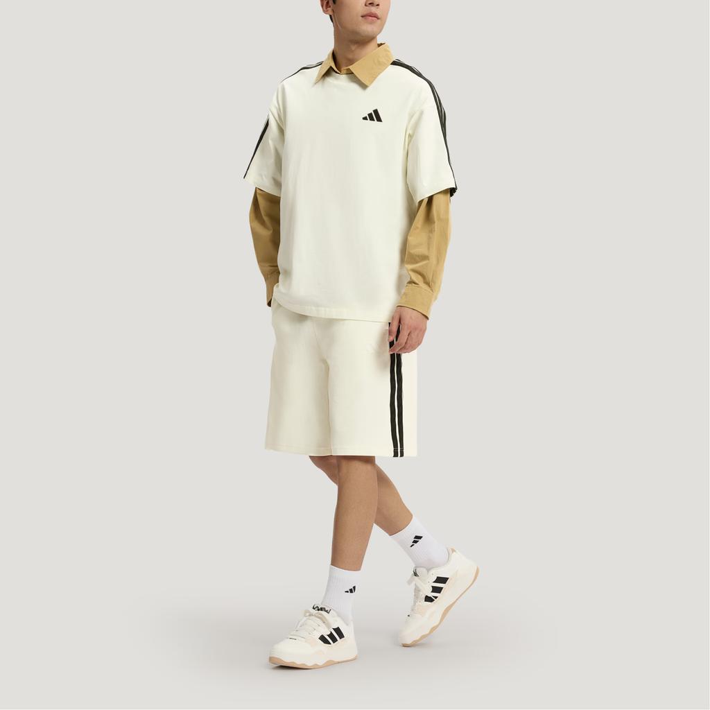 adidas ST 3 Свободная полосатая пэчворк удобная повседневная футболка мужские топы KR2556