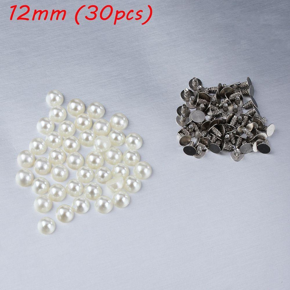 30/50pcs Shoes Crafts Decoration Garment Pearl Rivets Cloth Button Scrapbooking Half Round