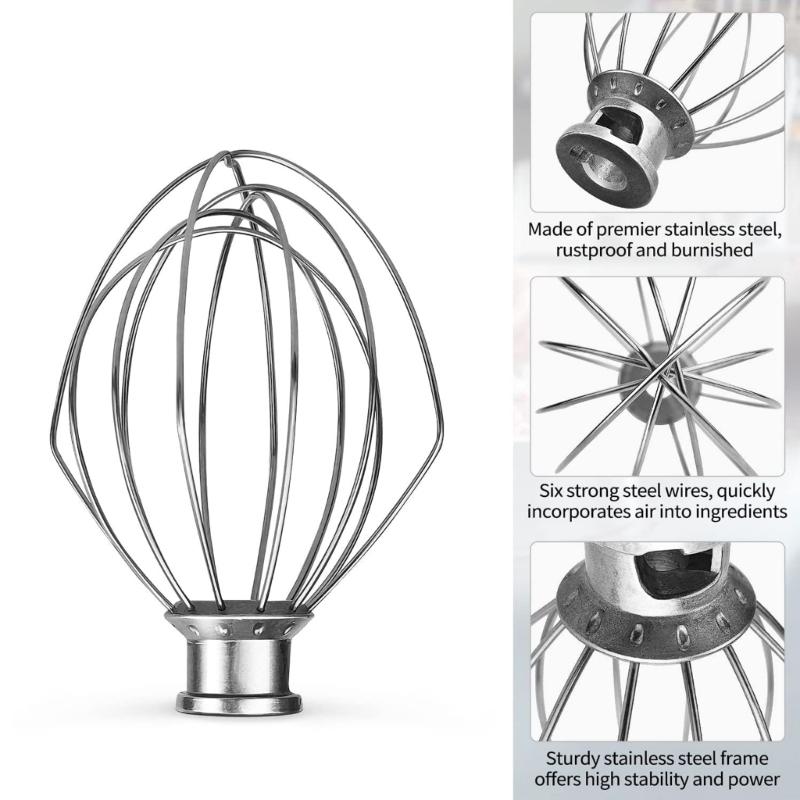 Венчик из нержавеющей стали для 4,5-квартового миксера с подъемной чашей K45WW 6-проволочная насадка-венчик Венчик-шар для яиц