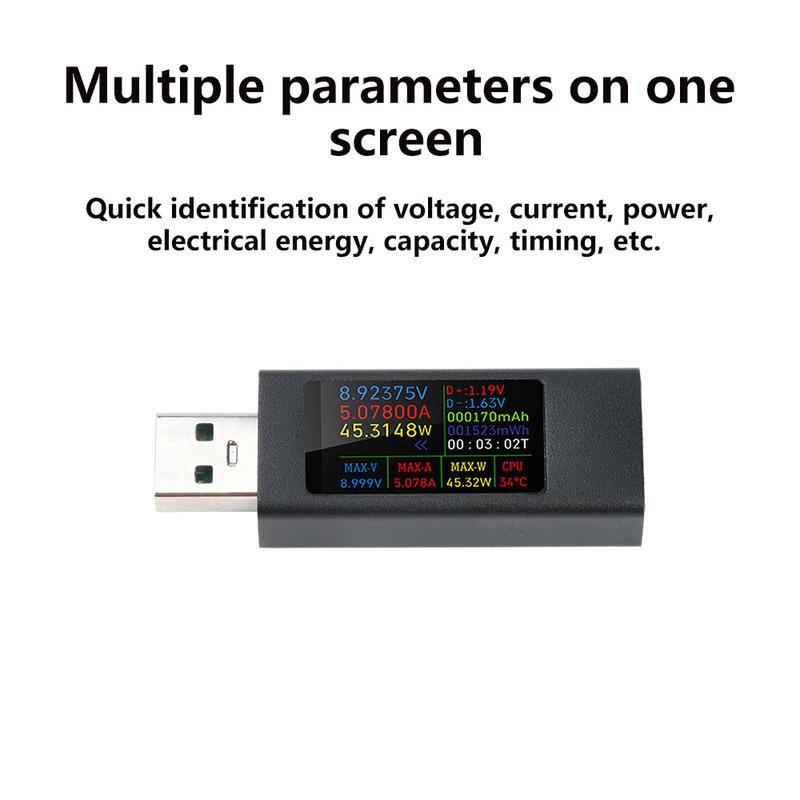KWS-MX23 USB Tester High Definition 1.06 inch IPS Display Voltage Current Power Meter Voltmeter Ammeter DC 4-30V 0-8A